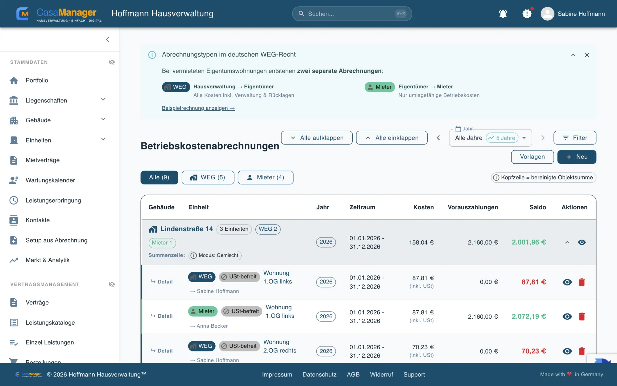 Nebenkostenabrechnung in Minuten (zum Vergrößern aktivieren)