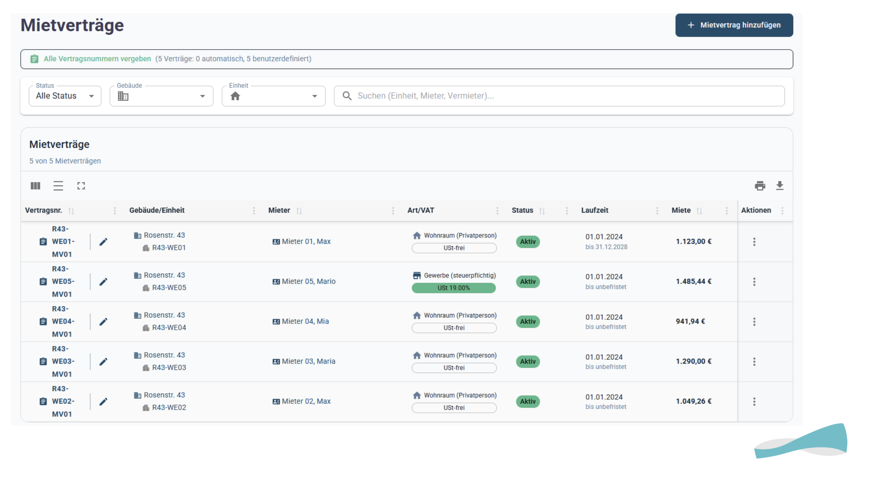 Mietvertragsverwaltung