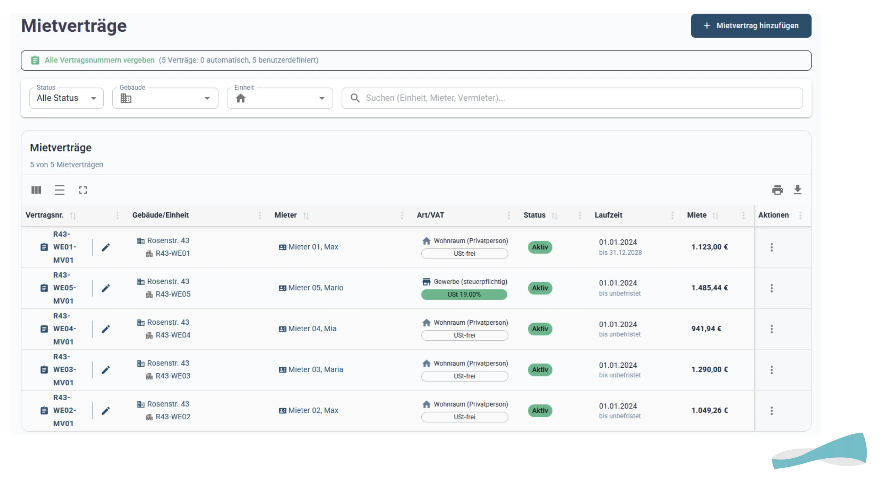 Mietvertragsverwaltung