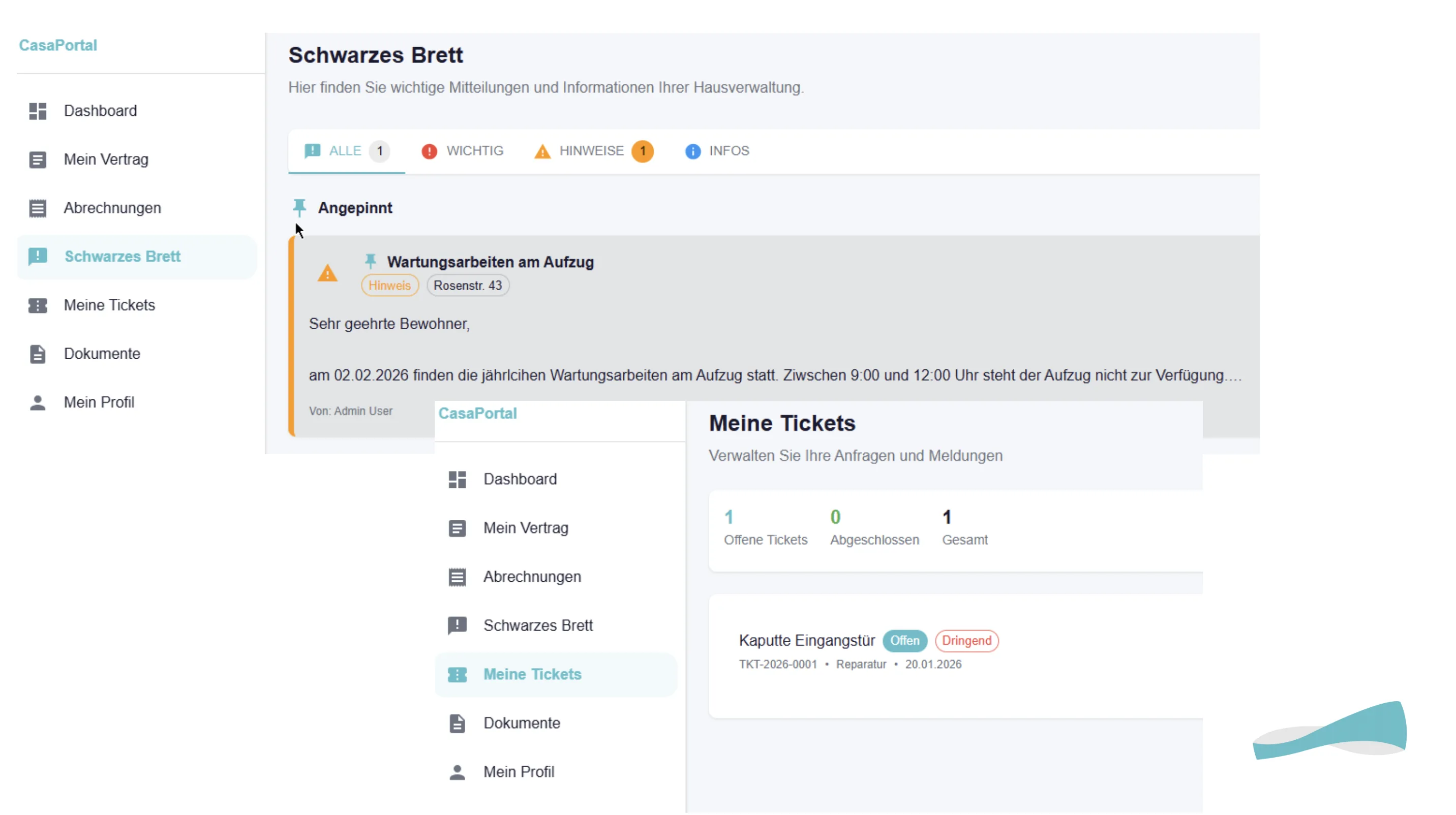Mieterportal inklusive